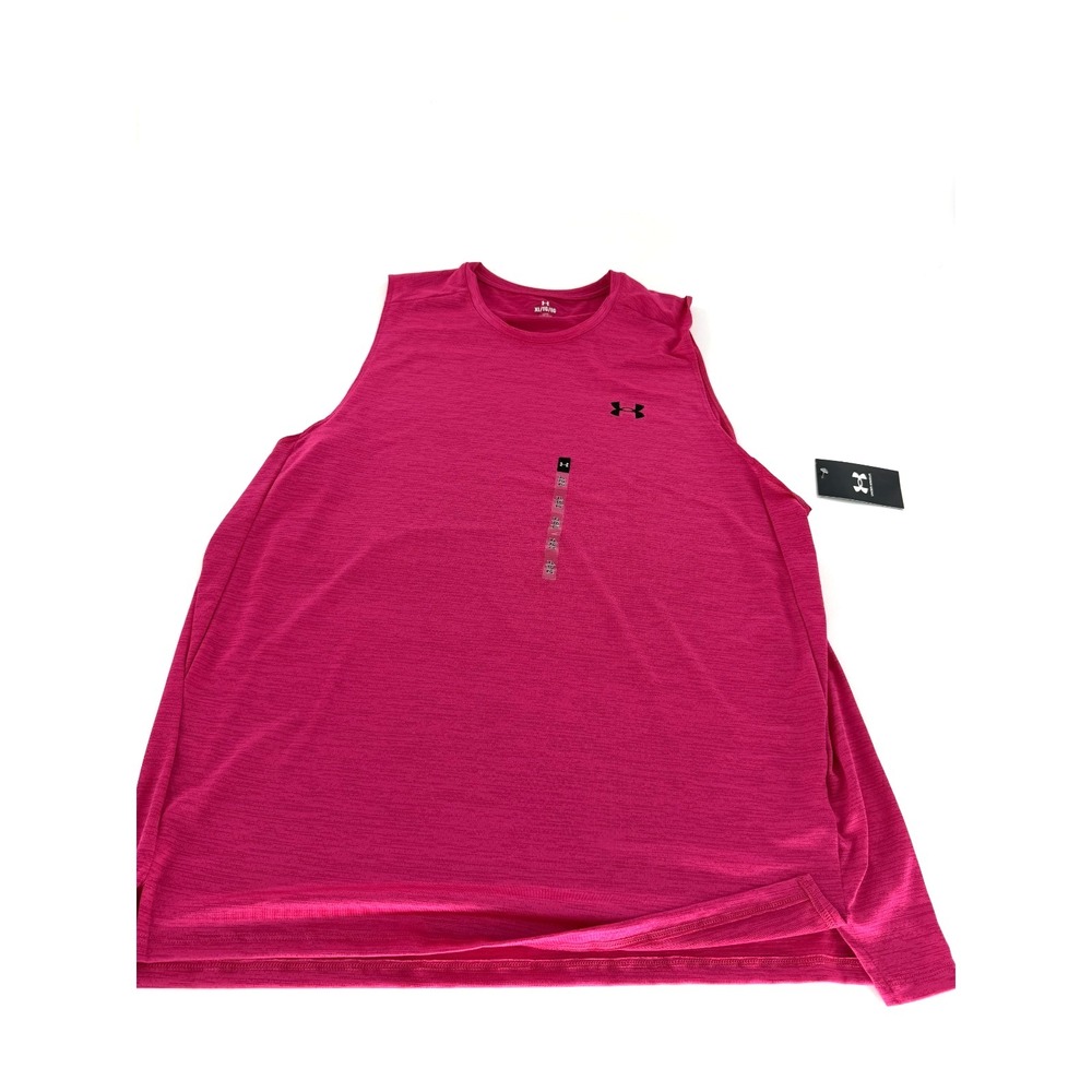 Under Armour Men Size M Fuchsia Tech Vent Sleeveless Tank Top Shirt‎ 1384290-681